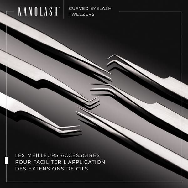 Nanolash Curved Eyelash Pincet - Professionell ögonfransförlängningspincett, lösögonfranspincett