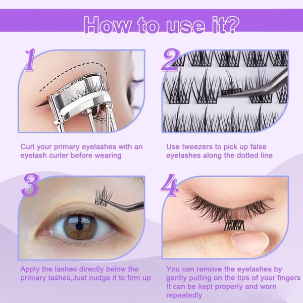 INF Sun Flower False Eyelashes - 10 par, 120 bunter med applikator