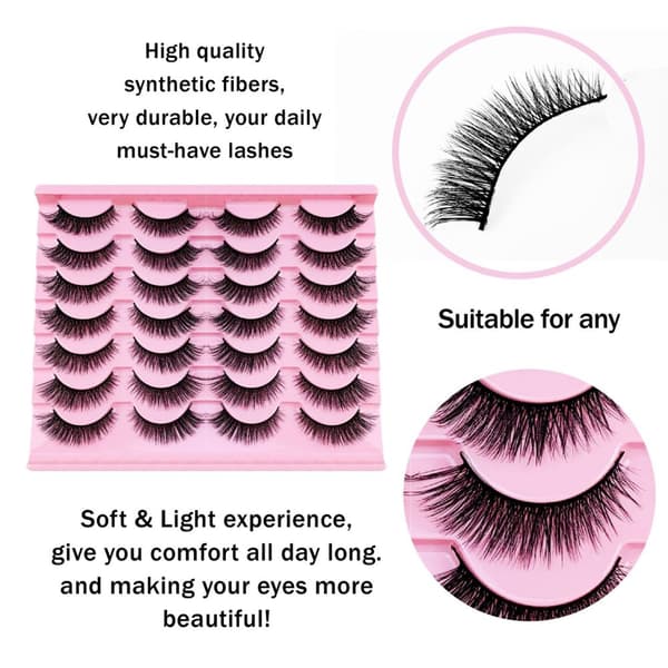 INF Black Terrier Lashes FH03 (14 par) - Naturlige og voluminøse 3D-falske øjenvipper