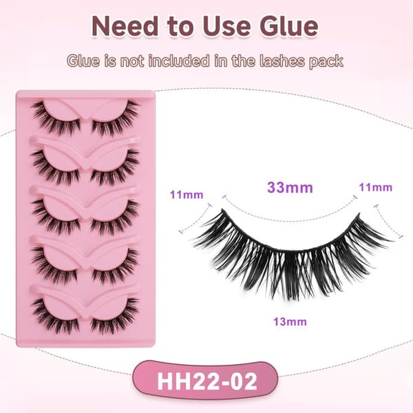 INF 5 par naturlige Cateye-vipper pakke | HH22-02