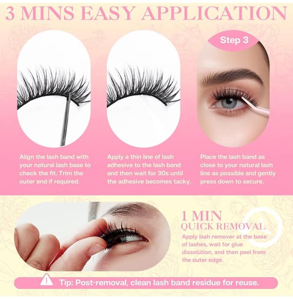 INF Naturlige False Eyelashes HL10-03 (10 par)
