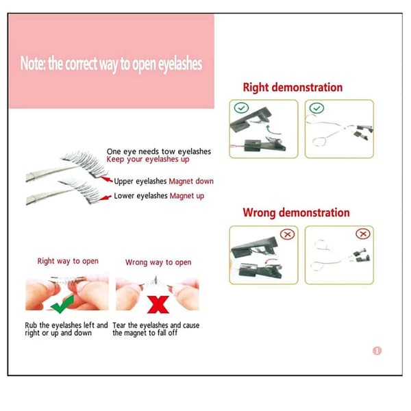 Magnetiska ögonfransar med applikator 4 par