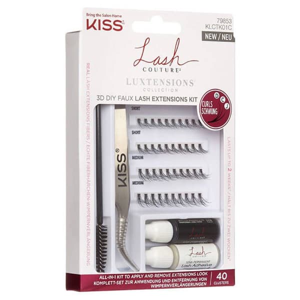 Kit för 3D Lash Extension KISS Collection Luxtensions - Naturlig och Praktisk - Svart