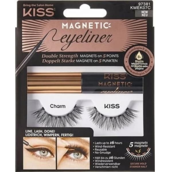 KISS Charme Magnetisk Eyeliner - Återanvändbara Fransar, Lätt och Snabb, Svart 4g