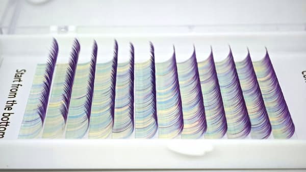 Farvede øjenvipper 8-13mm krøllet D, PASTEL-LILLA