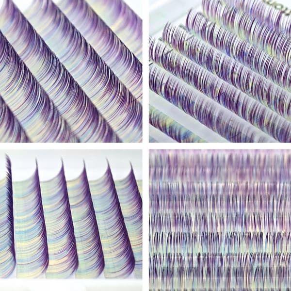 Farvede øjenvipper 8-13mm krøllet D, PASTEL-LILLA