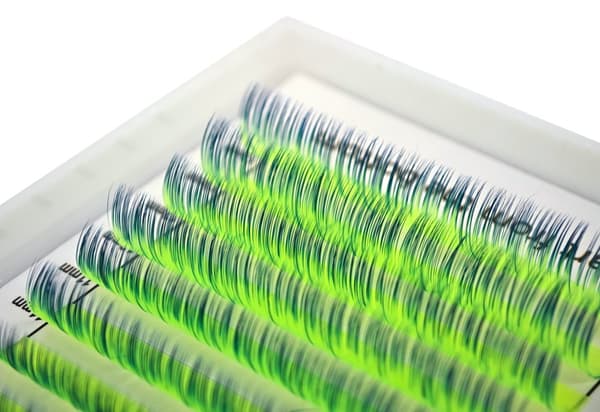 Färgade ögonfransar 8-13mm böjda D OMBRE NEONGRÖN
