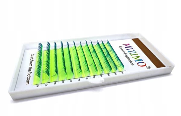 Färgade ögonfransar 8-13mm böjda D OMBRE NEONGRÖN