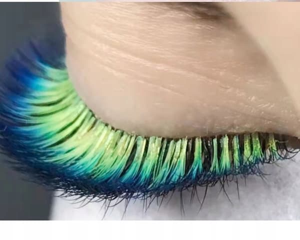 Färgade ögonfransar 8-13mm böjda D OMBRE NEONGRÖN