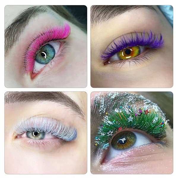 Färgade ögonfransar 8-13mm böjda D OMBRE NEONGRÖN