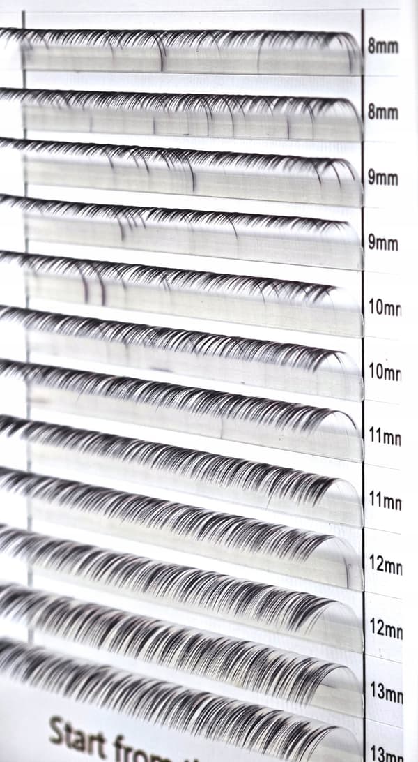 Farvede øjenvipper 8-13 mm D, 12 strimler, HVID-SORT