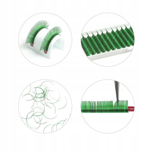 Färgade ögonfransar 8-13mm D, 12 remsor, VITA-BLÅ