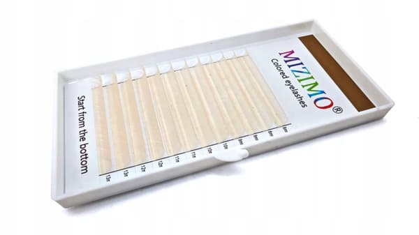 Färgade ögonfransar 8-13 mm, böjda D, 12 remsor, BEIGE