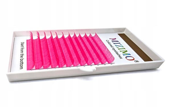 Färgade ögonfransar 8-13 mm, böjda D, 12 remsor, ROSA