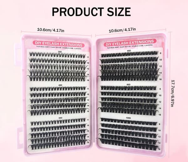 OBOSOE Lash Luster 570 Lash Cluster, Klar til at samle klyngevipper, naturlige vipper til begyndere og alle aldre