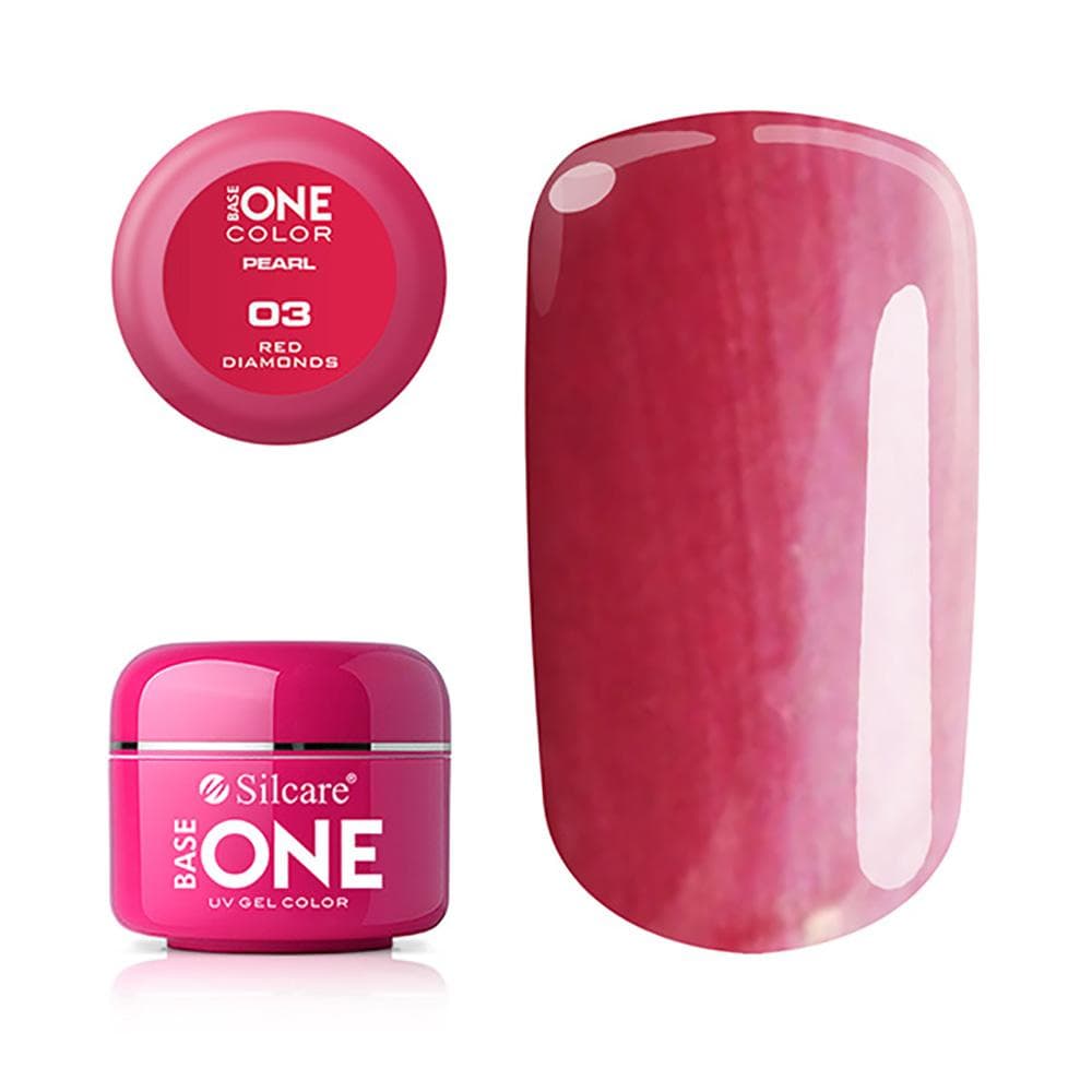 Base one - UV Gel - Pearl - Red Diamonds - 03 - 5 gram