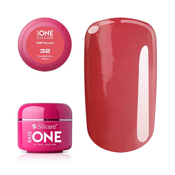 Base One - UV Gel - Metallic -  Passion Red - 32 - 5 gram