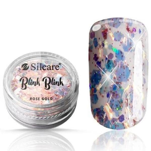 Silcare - Glitter flakes - Blink blink - Rose Gold