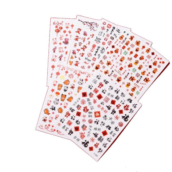 nagelstickers 2 ark asiatisk stil