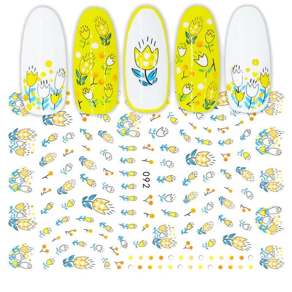 2 stora ark nagelstickers unicorn tulpan