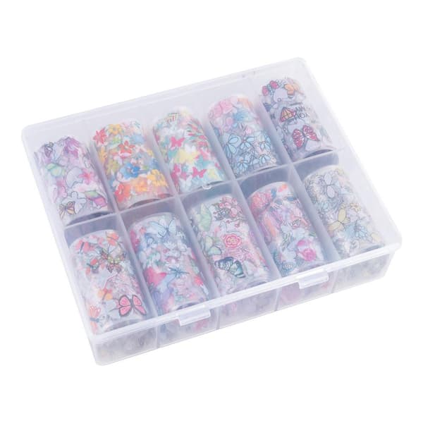 Nagelfolie / folie - Set 10 färger - 100 cm / st