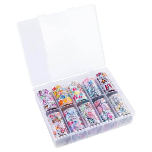 Nagelfolie / folie - Set 10 färger - 100 cm / st
