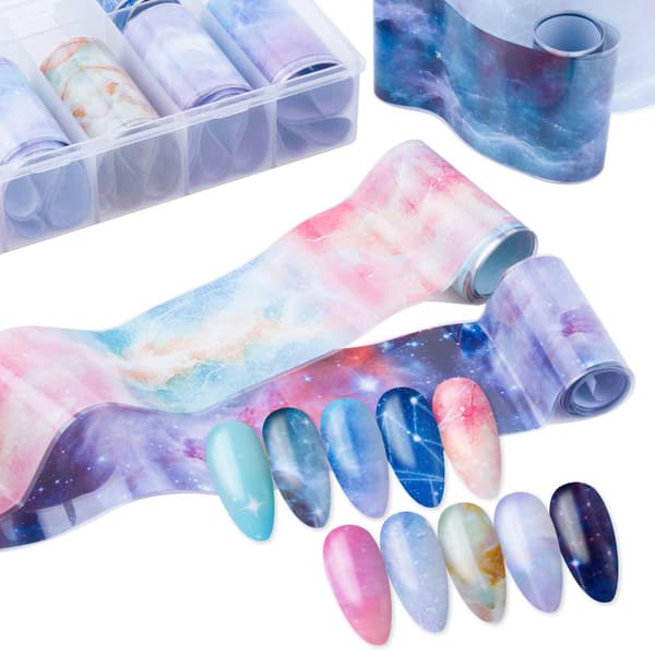 Nagelfolie / folie - Set 10 färger - 100 cm / st