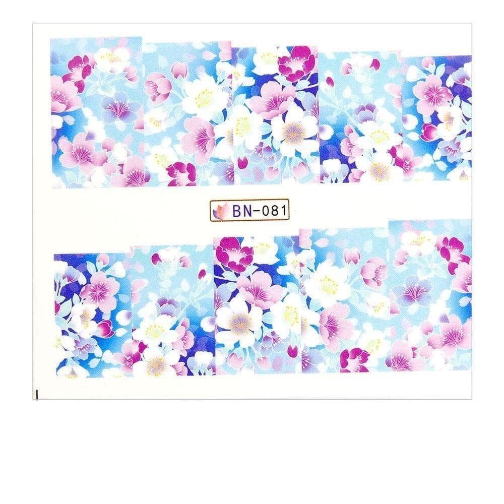 Vattendekaler - Blommor - BN-081 - För naglar