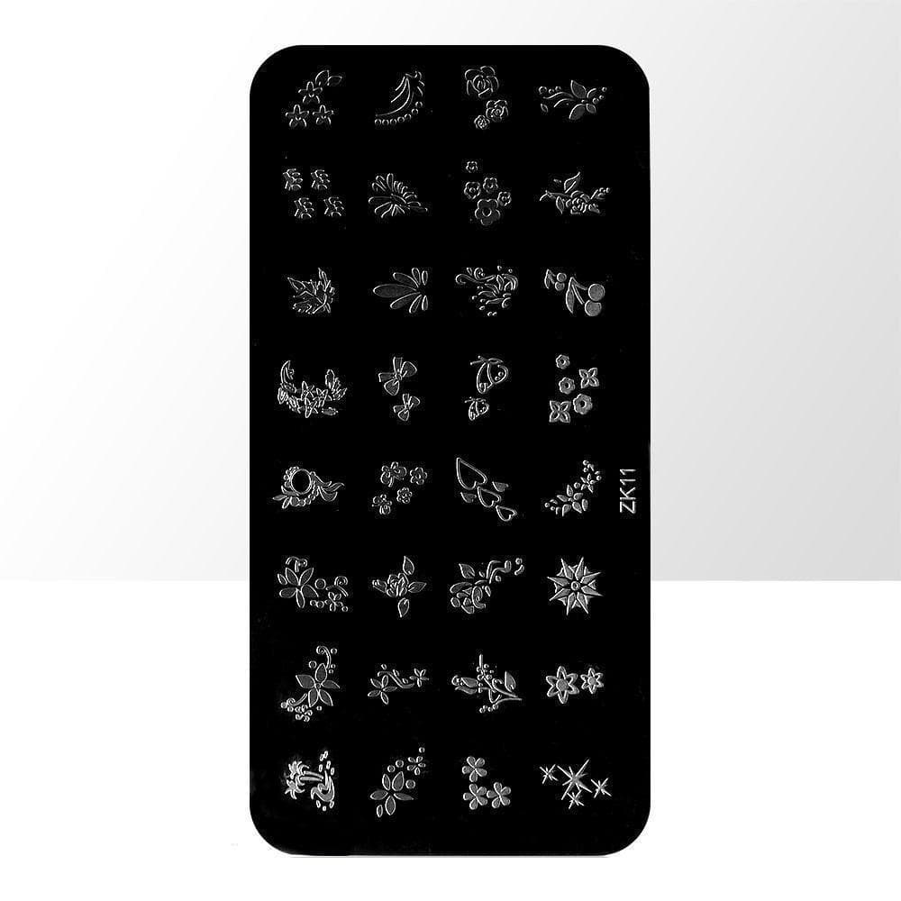 Stämpelplatta - Nageldekorationer - ZK11 - Rektangel