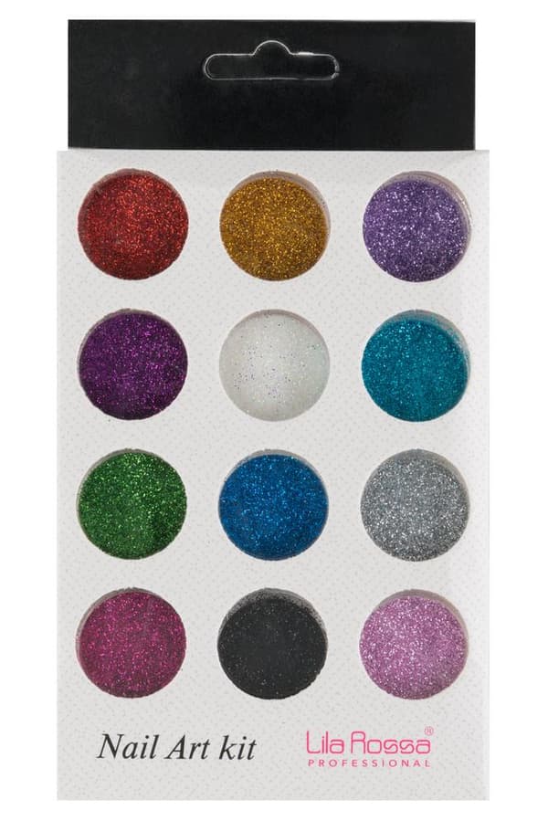 Dekorations set - Glitter - 12 Kulörer - 3 ml / burk