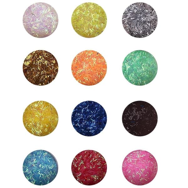 Dekorations set - Fibrer i 12 färger - 3 ml / burk