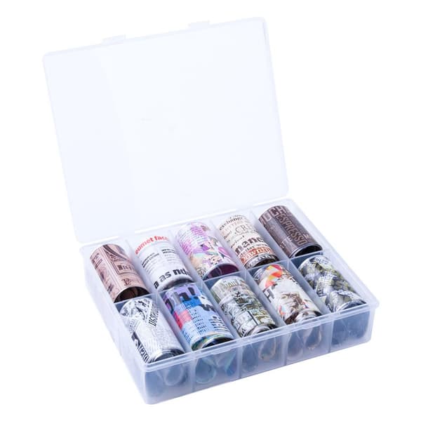Nagelfolie / folie - Set 10 färger - 100 cm / st
