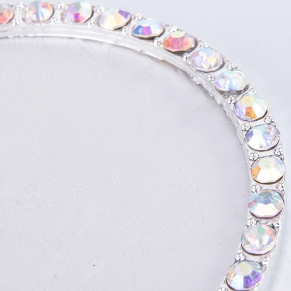 Penselställ / blandningsyta / display - Cirlel - Silver + Stenar