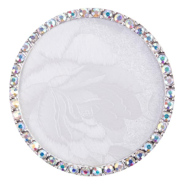 Penselställ / blandningsyta / display - Cirlel - Silver + Stenar