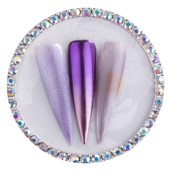 Penselställ / blandningsyta / display - Cirlel - Silver + Stenar