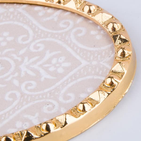 Penselställ / blandningsyta / display - Cirlel - Guld + Stenar