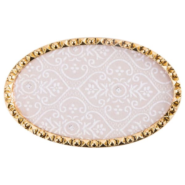 Penselställ / blandningsyta / display - Cirlel - Guld + Stenar