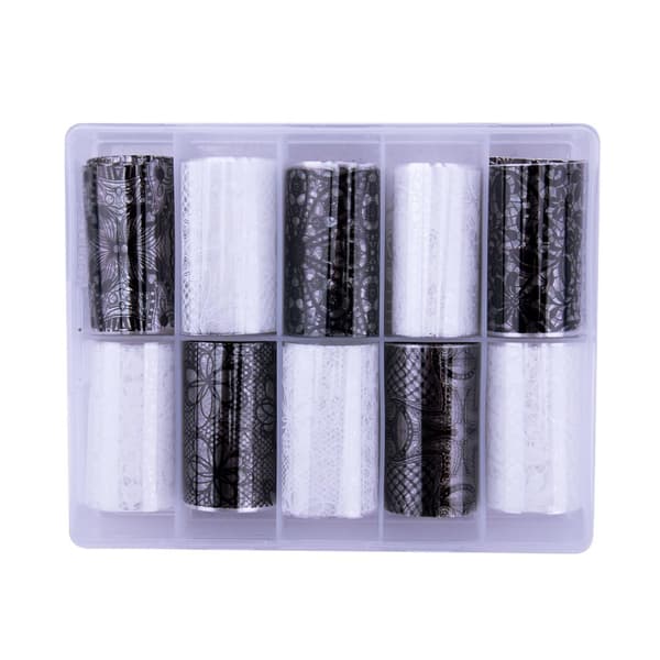 Nagelfolie / folie - Set 10 färger - 100 cm / st