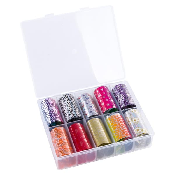Nagelfolie / folie - Set 10 färger - 100 cm / st