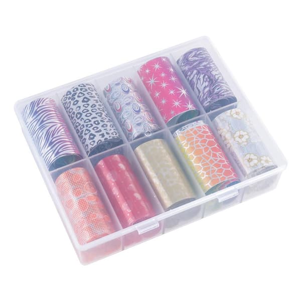 Nagelfolie / folie - Set 10 färger - 100 cm / st