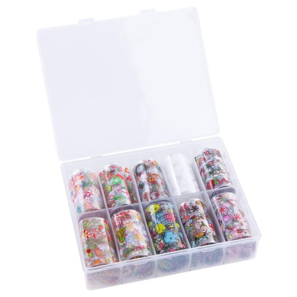 Nagelfolie / folie - Set 10 färger - 100 cm / st