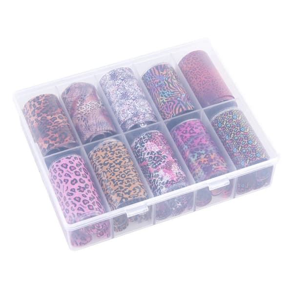 Nagelfolie / folie - Set 10 färger - 100 cm / st