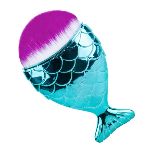 Dammborste / Sminkborste - Fiskformad - Turkos