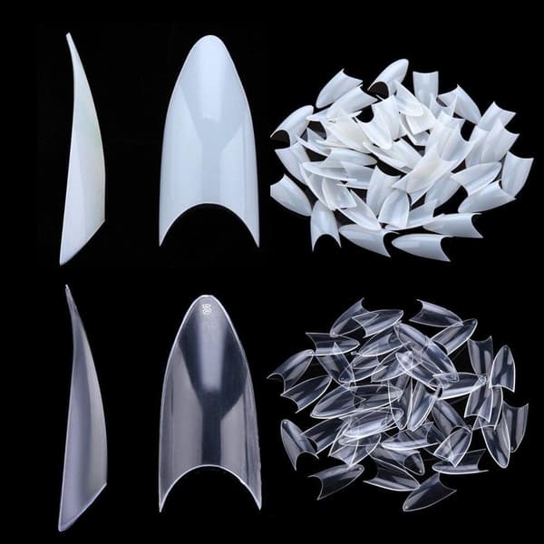 500 kynsilakkaa stiletto tips tekokynnet kynsien kärjet Clear