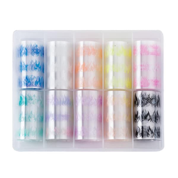 Nagelfolie / folie - Set 10 färger - 100 cm / st