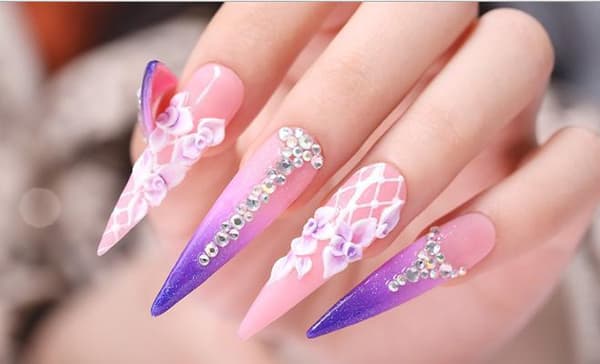 500st nageltippar stiletto extra lång tippar lösnaglar nageltips