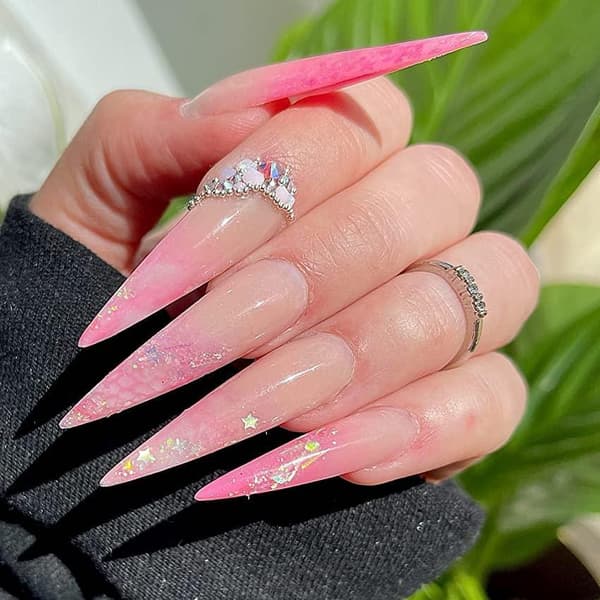 500st nageltippar stiletto extra lång tippar lösnaglar nageltips