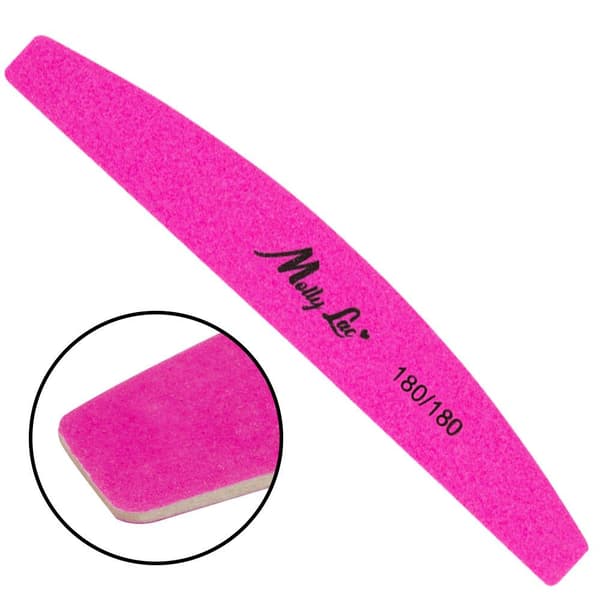 5-pack Molly Lac - Nagelfil - 180/180 - Halvmåne - Rosa