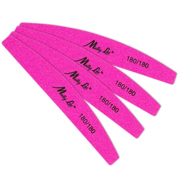 5-pack Molly Lac - Nagelfil - 180/180 - Halvmåne - Rosa