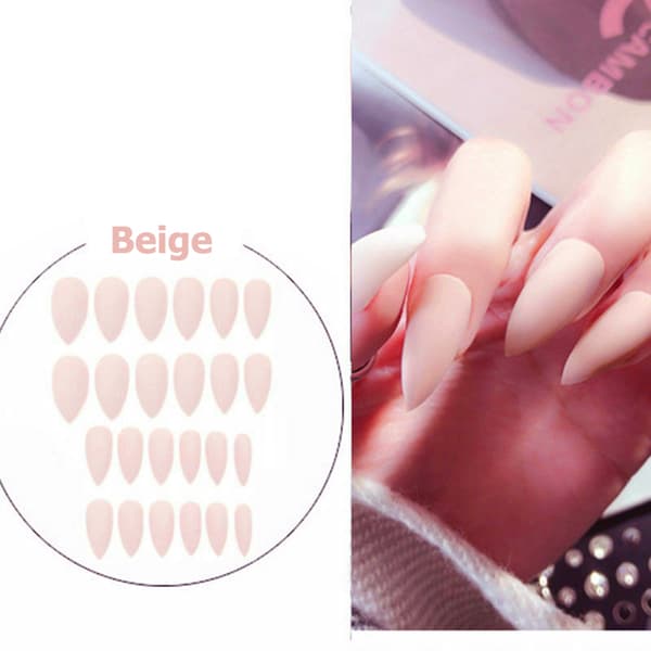 24pcs/Set False Nails Full Cover Artificial Ballerina Nail Tips Manicure